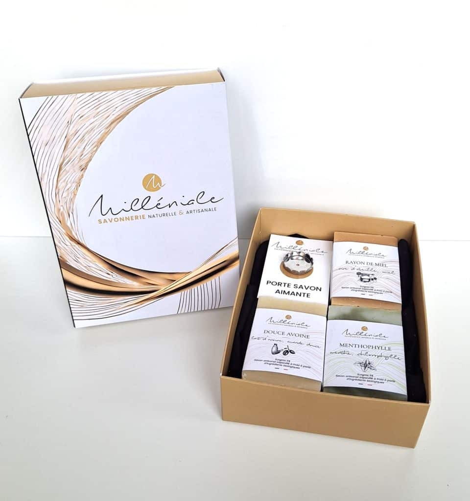 Coffret 3 savons + porte savon aimanté