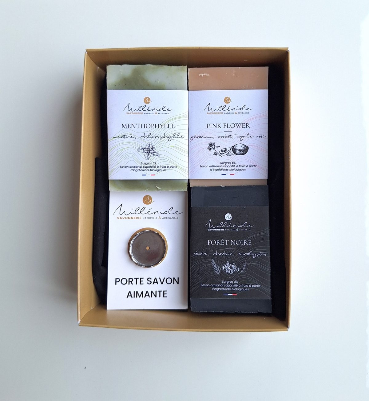 Coffret 3 savons + porte savon aimanté